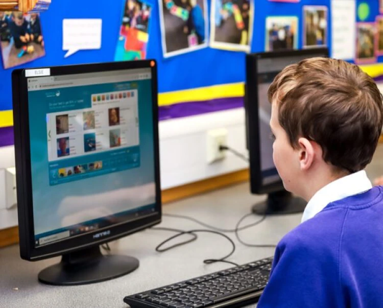 Pupil using a computer
