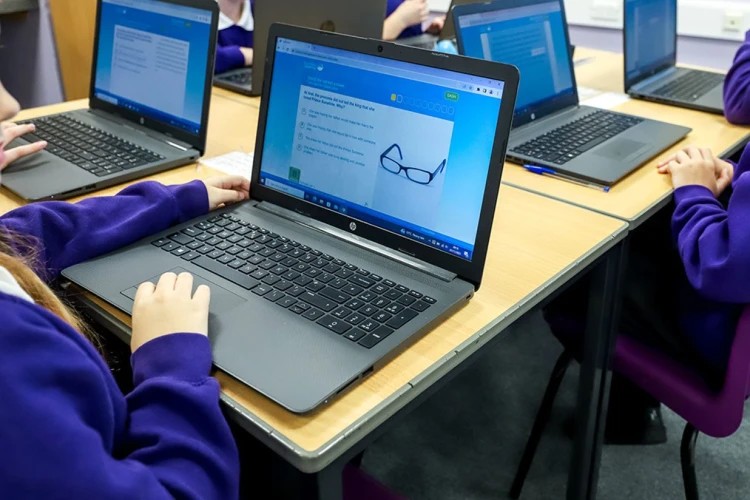 A child on a laptop
