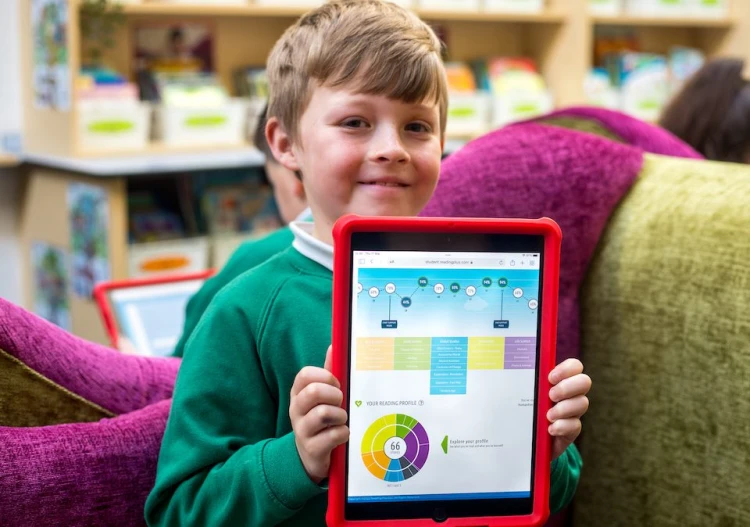 Child using a tablet device