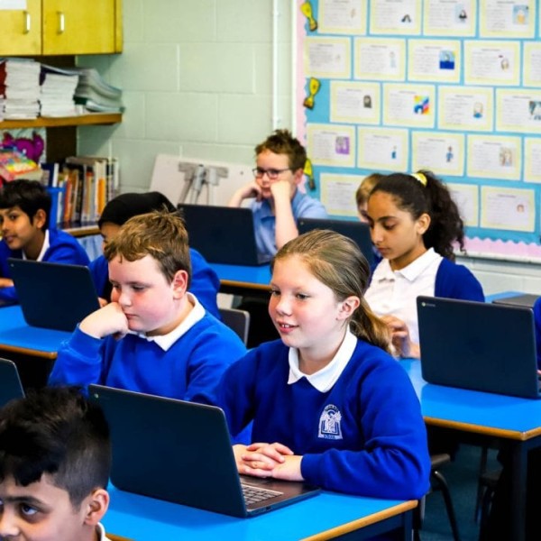 Children sitting at their desk
