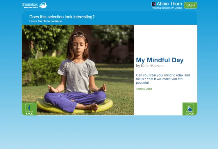 Dreambox Reading Plus Application