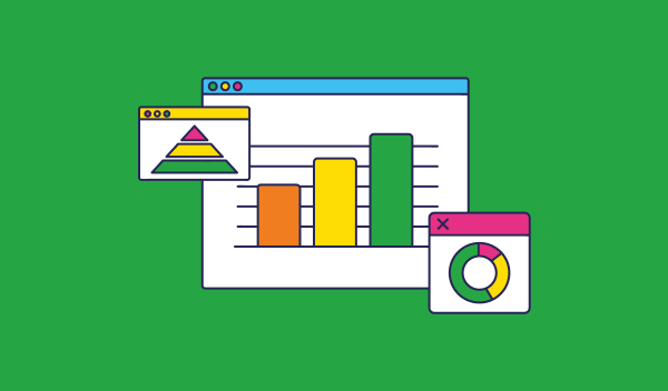 Graph infographic with a green background