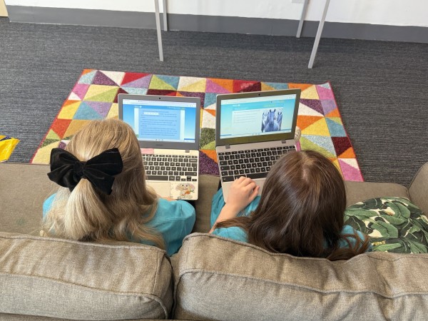 Two students on Reading plus