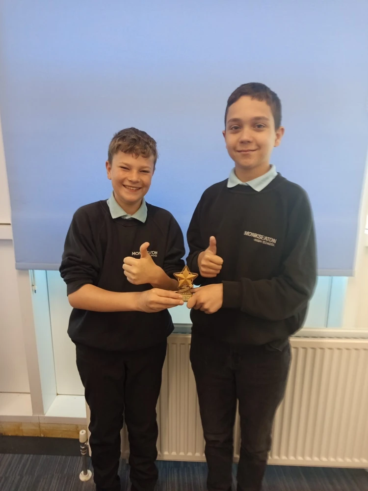 Students celebrating award