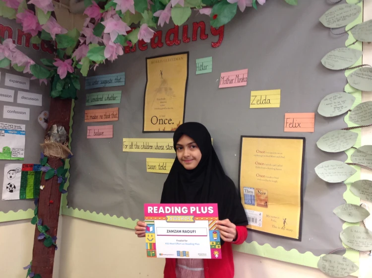 ZamZam with Reading Plus Award certificate