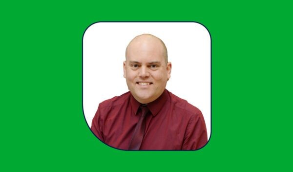 An image of Andrew Moffat on a green background