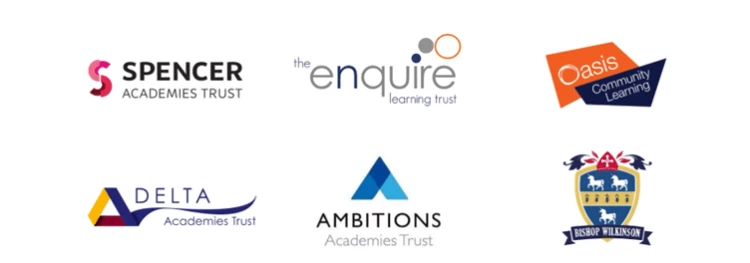 The logos of academies we work with